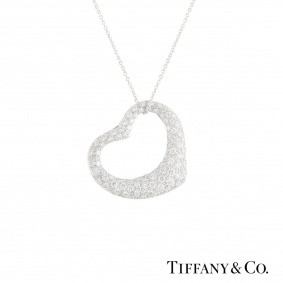 Tiffany & Co. Platinum Diamond Elsa Peretti Necklace 2.00ct G/VS